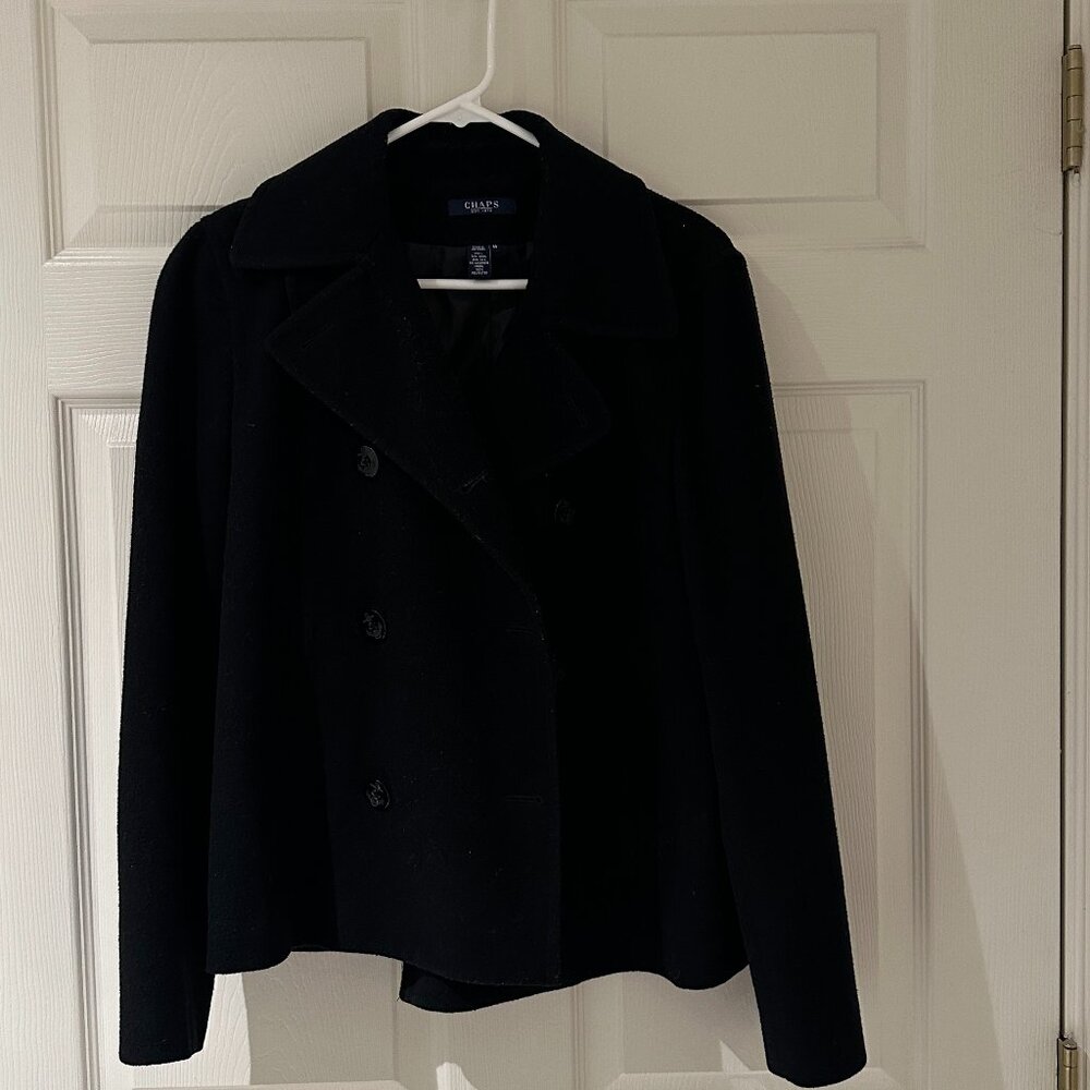 Chaps Peacoat in Black Size Medium